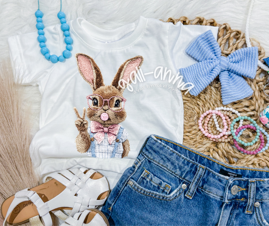 SPRING BLUE URBAN RIB - NOT SO DAINTY BOW