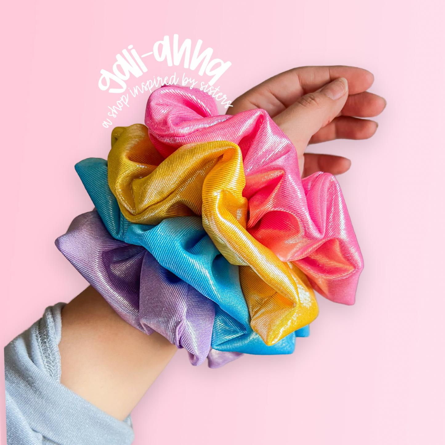 SHIMMER SPRING SOLIDS SCRUNCHIES