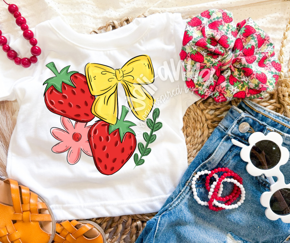 STRAWBERRY FLORAL GALI BOW