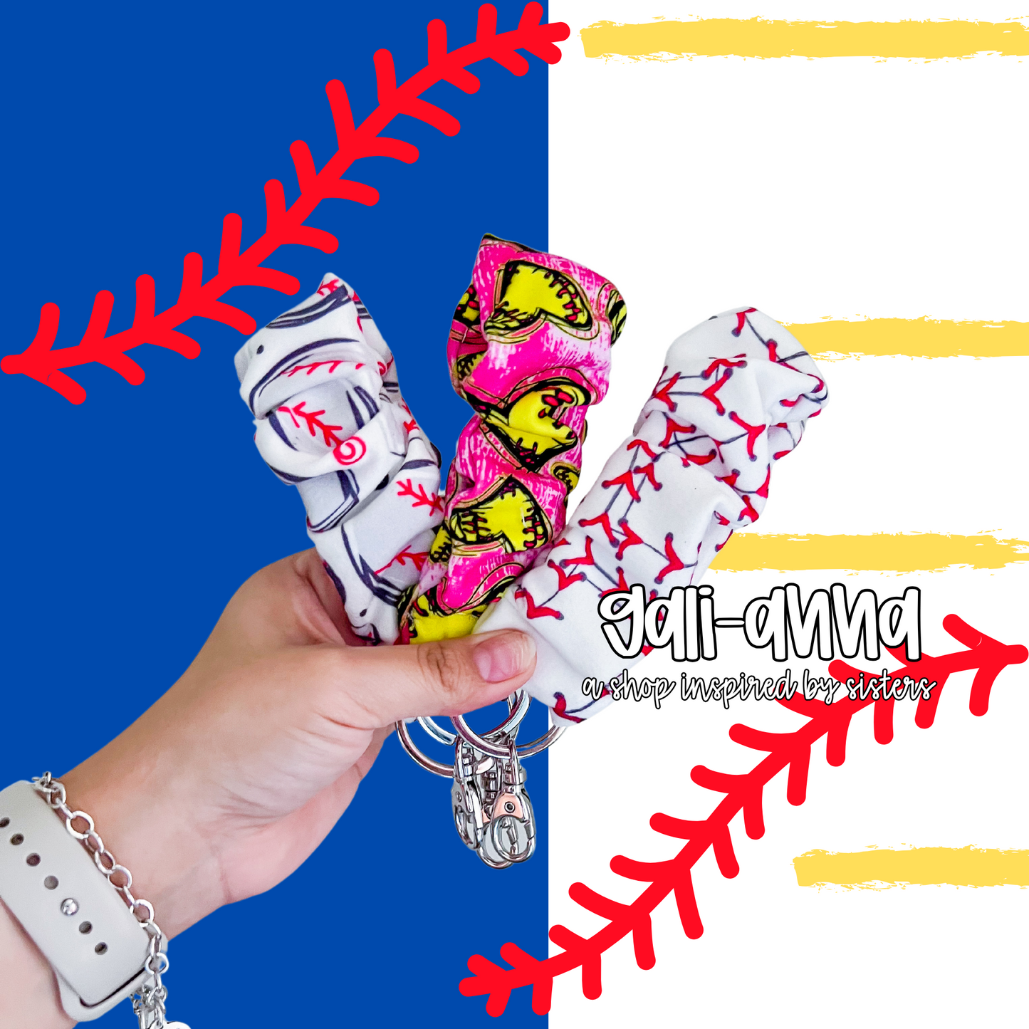 BASEBALL/SOFTBALL SCRUNCHIE WRISTLETS