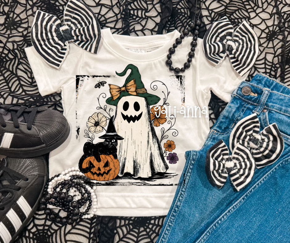 HALLOWEEN B/W STRIPES SIMPLE BOWS