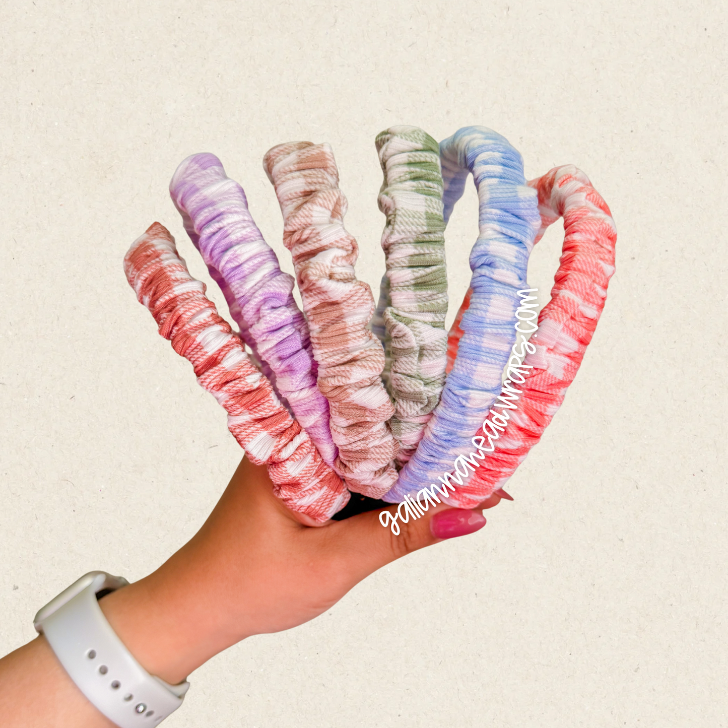 GINGHAM GOODNESS- SCRUNCHED NANA BANDS