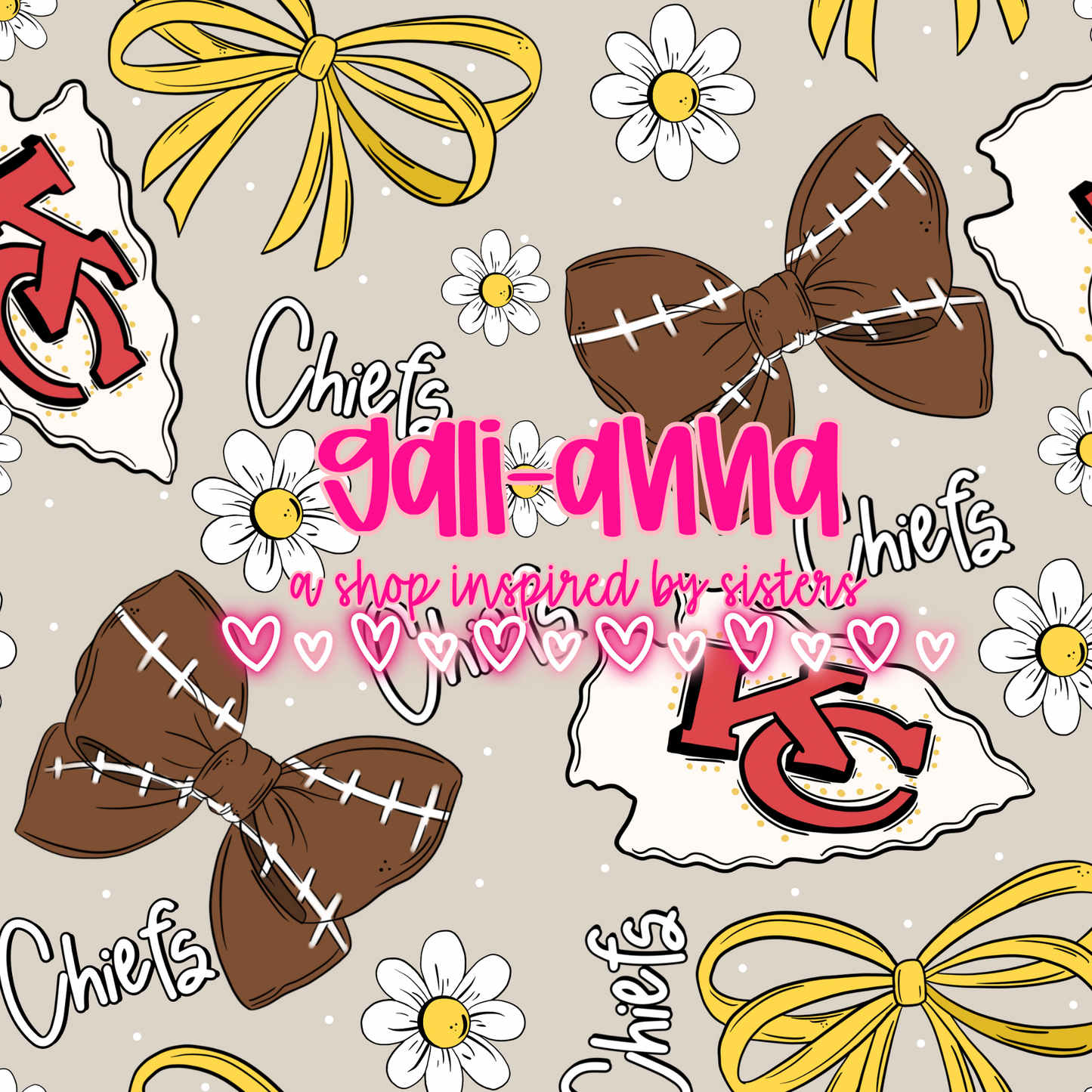 VIP PERK PRINT- TAN COQUETTE CHIEFS *mwg