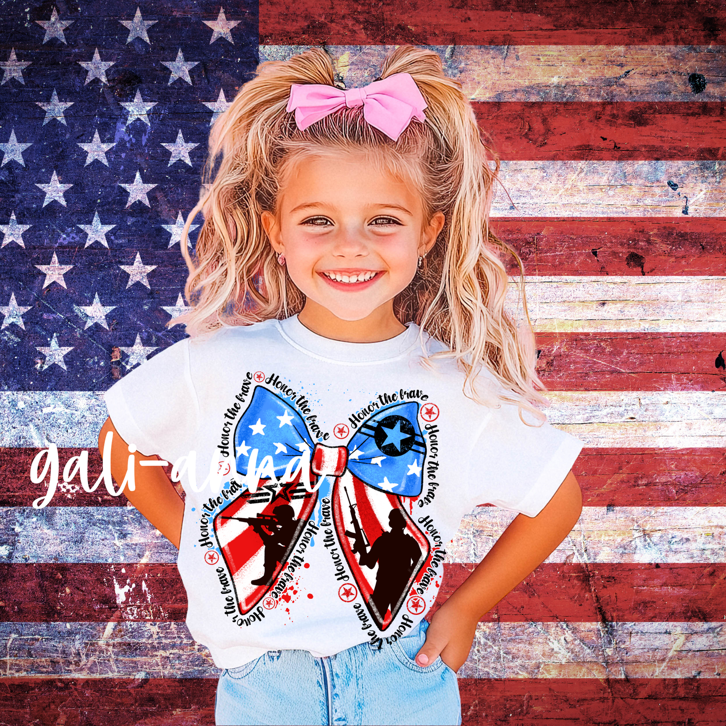 HONOR THE BRAVE *BRIGHT RWB ... KIDS TEE
