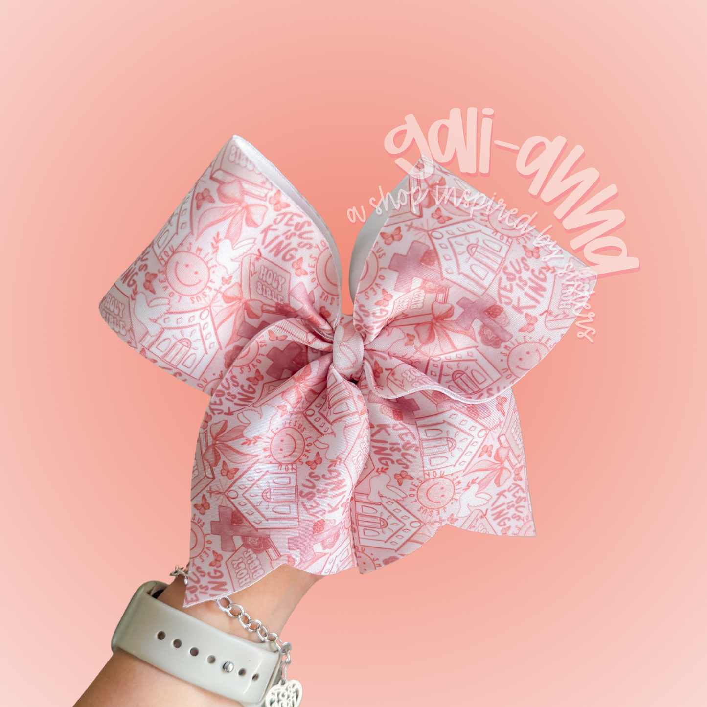 JESUS IS KING CHEER BOW