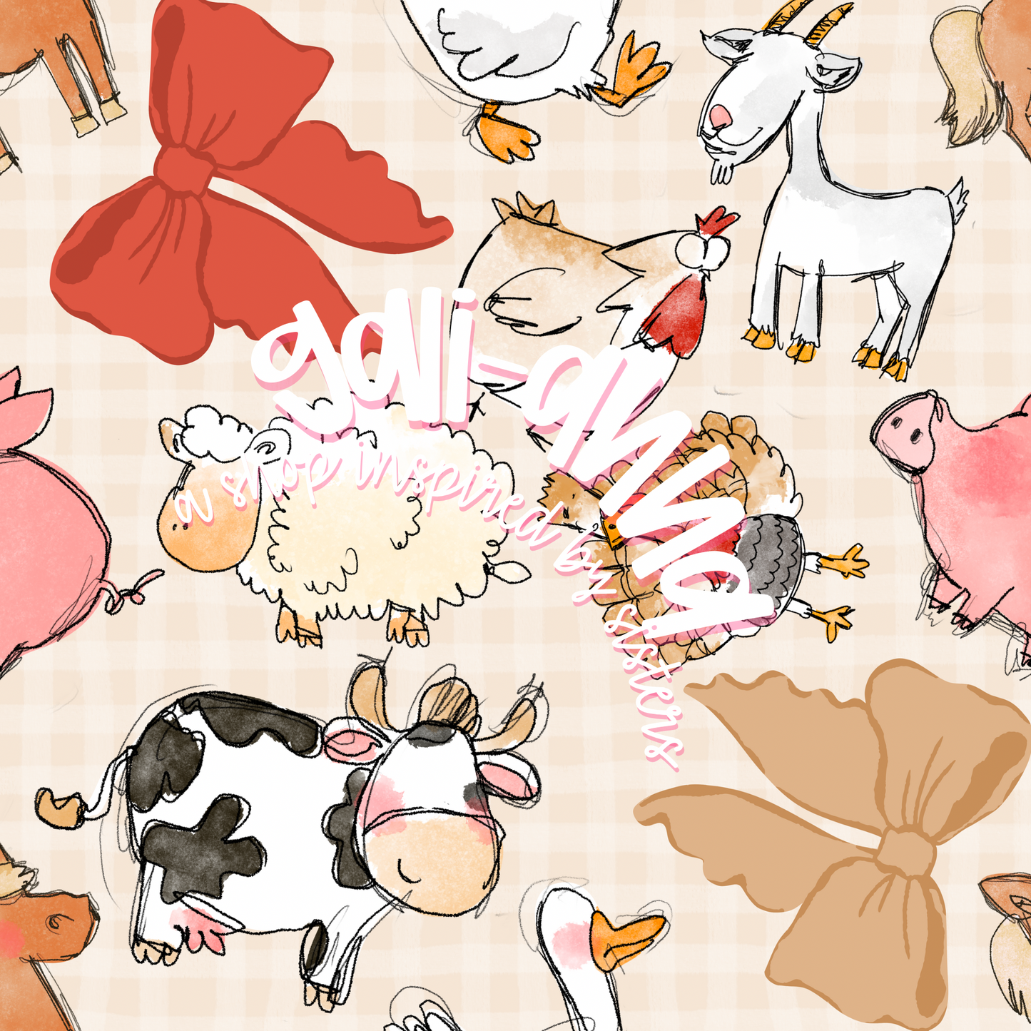 FARM ANIMALS BOWS * LSS