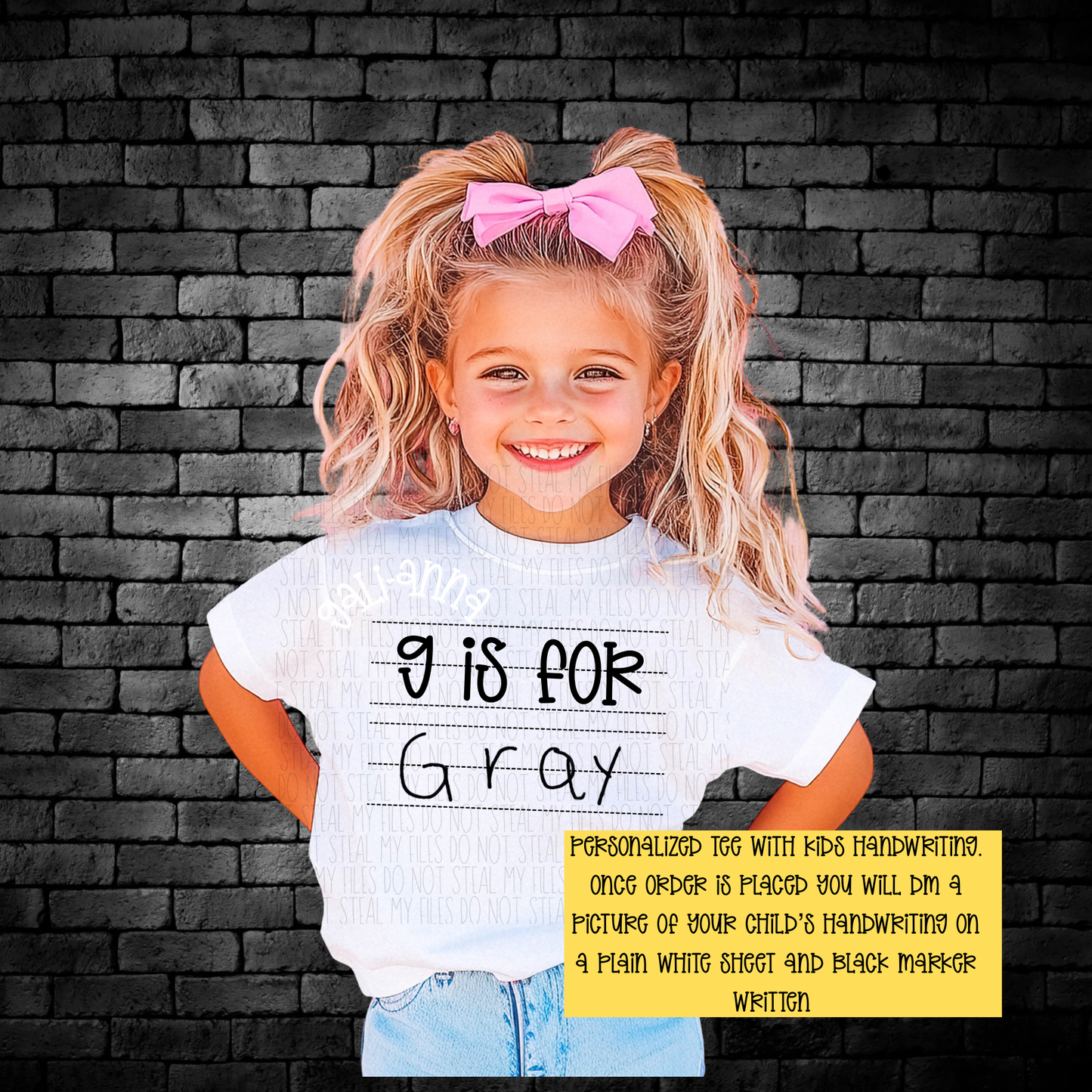 PERSONALIZED HANDWRITTEN NOTEBOOK KIDS TEE