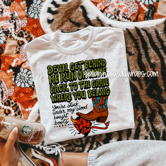 DEVIL GET BEHIND ME ADULT TEE