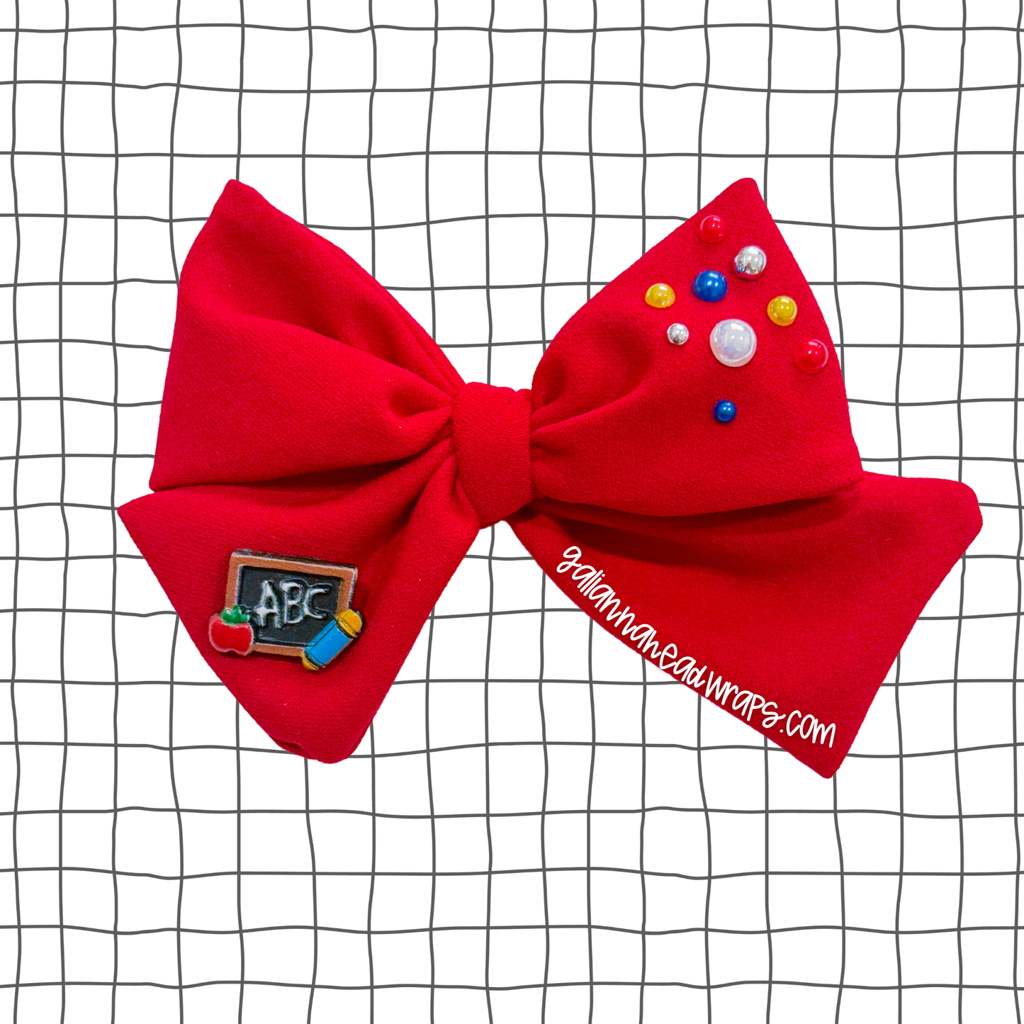 SCHOOL RED CREPE - NOT SO DAINTY BOW