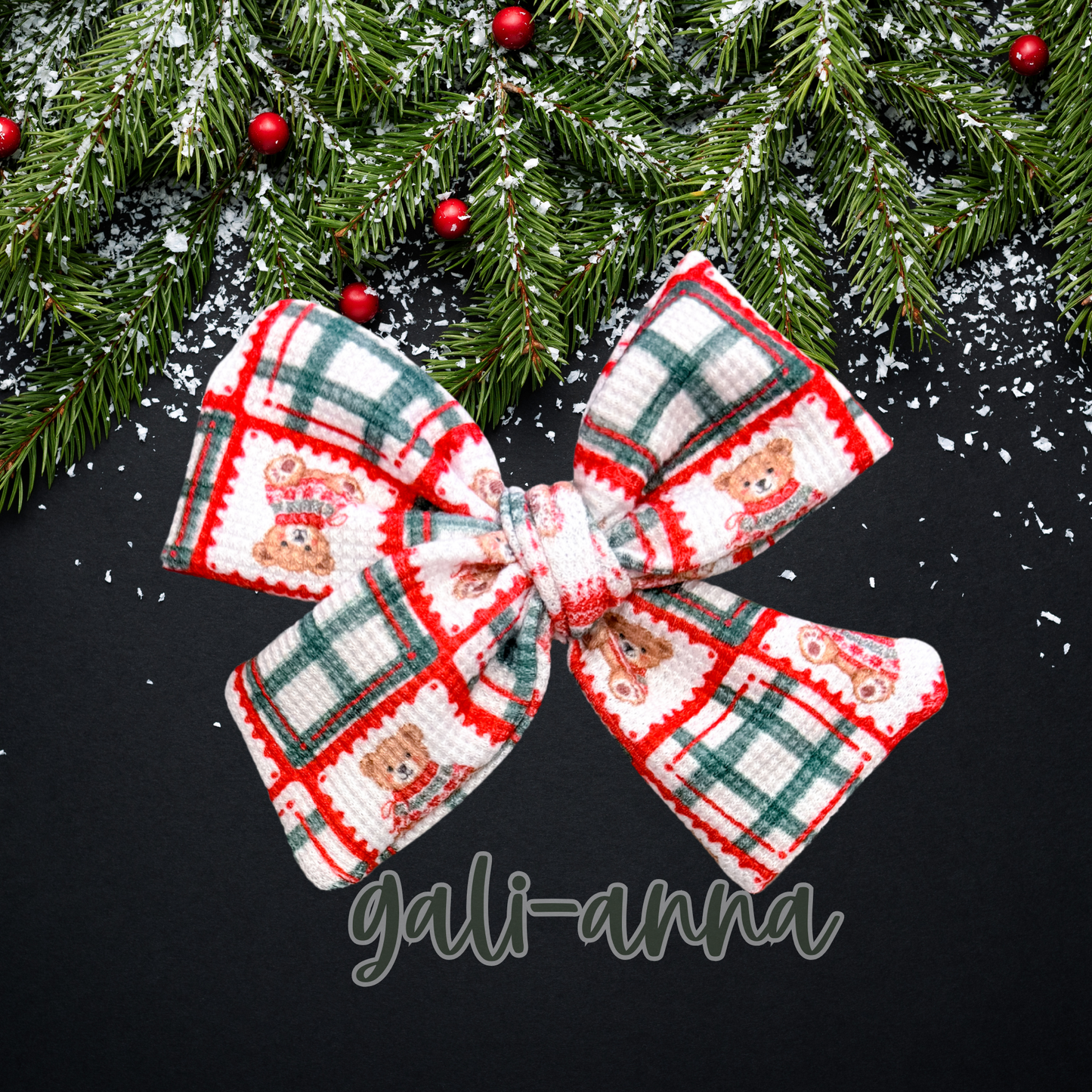 CHRISTMAS 1 * DROP PRINTS/SOLIDS - NOT SO DAINTY BOW