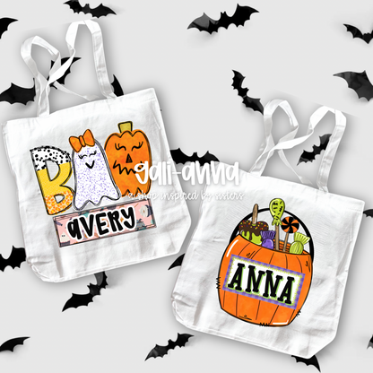 PERSONALIZED HALLOWEEN CANVAS BAGS