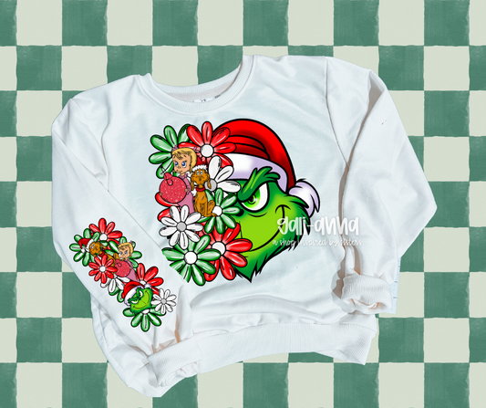 GR IN CH FLORAL SLEEVE - KIDS SWEATSHIRT