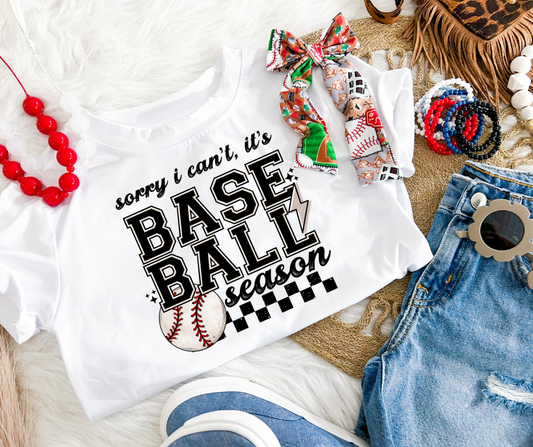 SORRY, BASEBALL SEASON KIDS TEE