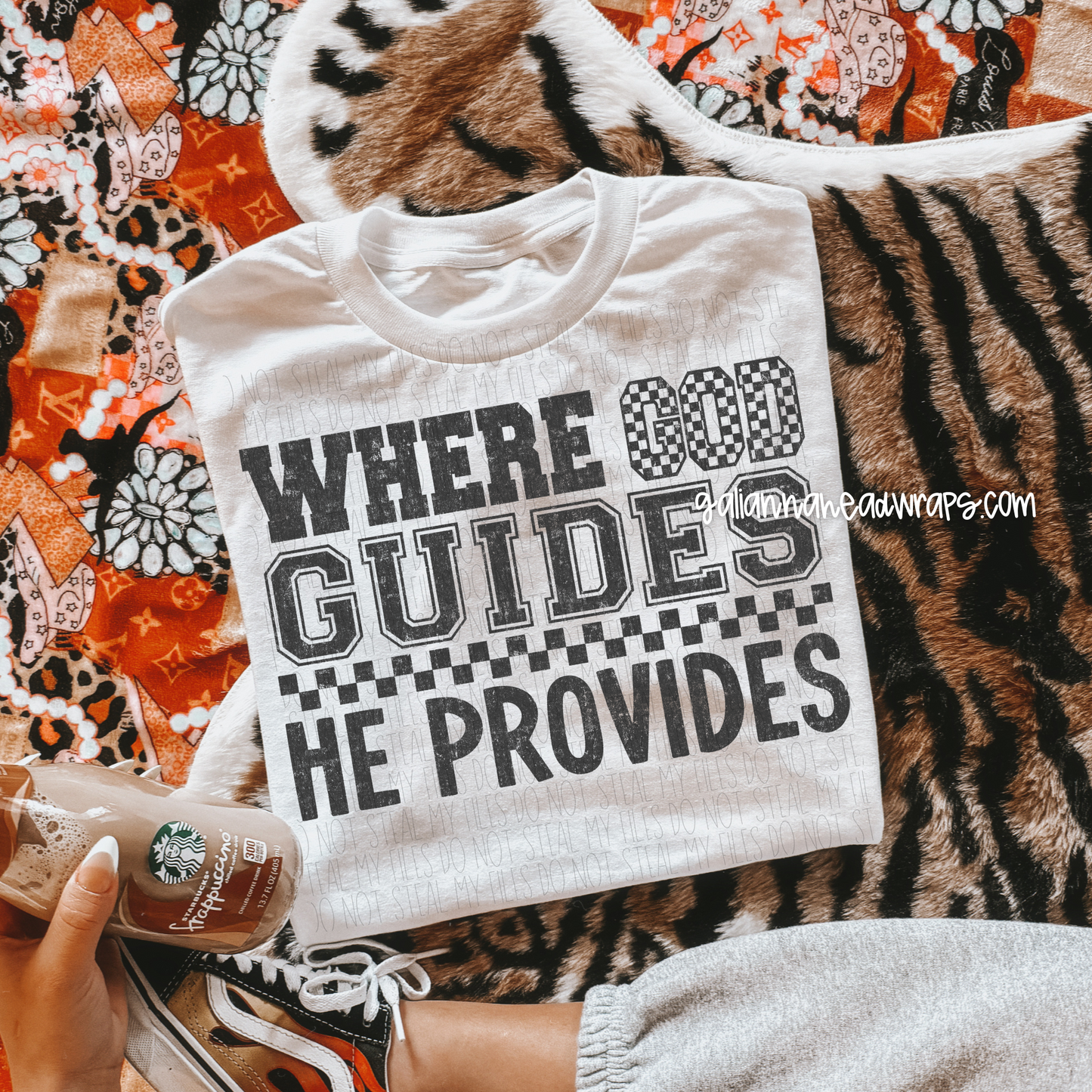 WHERE GOD GUIDES HE PROVIDES ADULT TEE