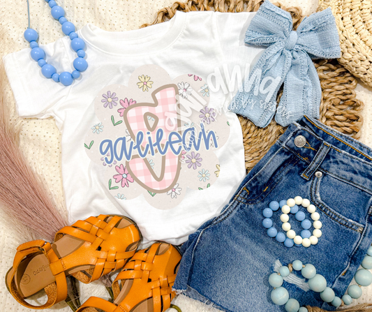 PERSONALIZED FLORAL FRAME KIDS TEE