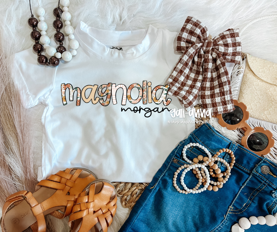 BOHO FLORAL NAME TEE