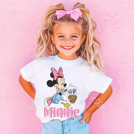 FARMING GIRL MOUSE... KIDS TEE