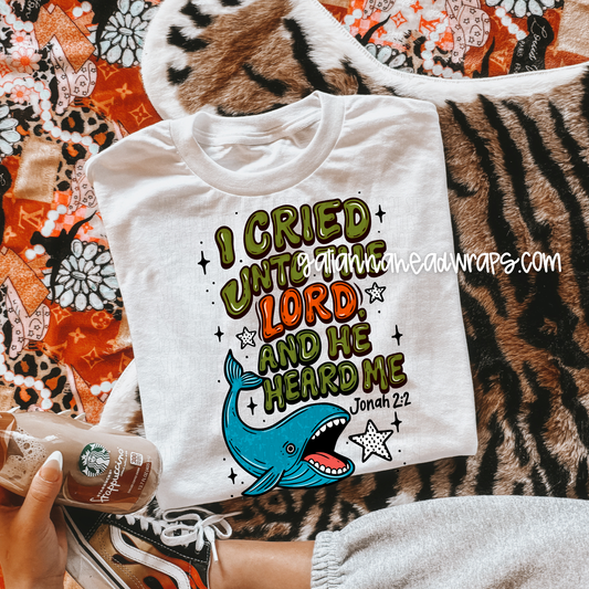 I CRIED UNTO THE LORD ADULT TEE *GREEN COLORWAY
