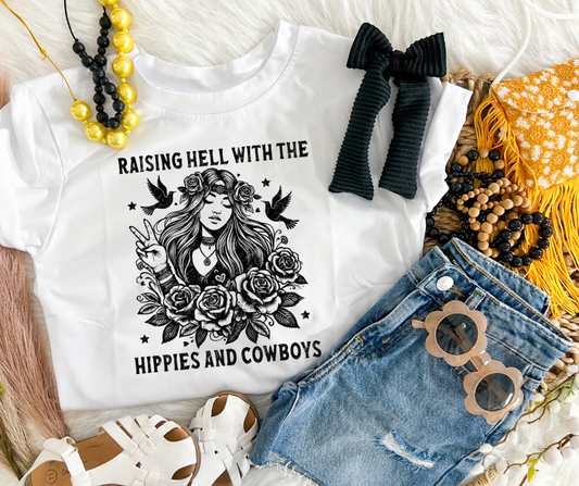 RAISING HELL WITH THE HIPPIES... KIDS TEE