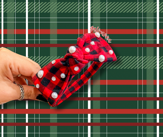 CHRISTMAS PT2 BUFFALO PLAID - CUTE BOW BANDS