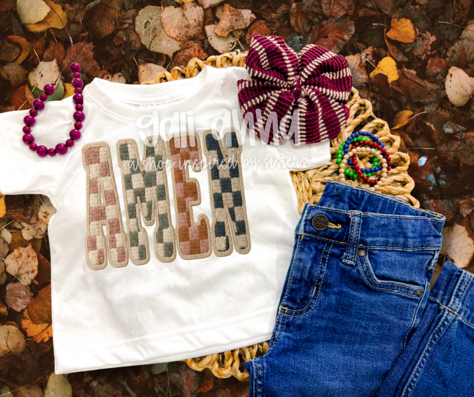 AMEN CHECK PATCH... KIDS TEE