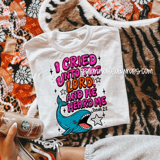 I CRIED UNTO THE LORD ADULT TEE *PINK COLORWAY