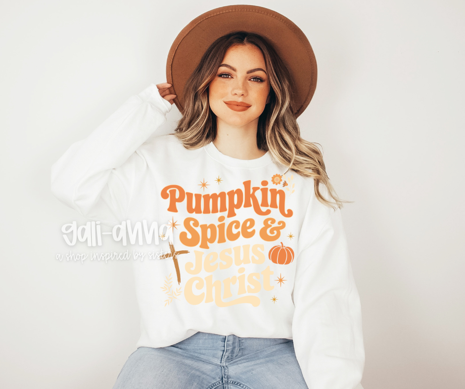 PUMPKIN SPICE AND JESUS CHRIST ADULT *TEE *