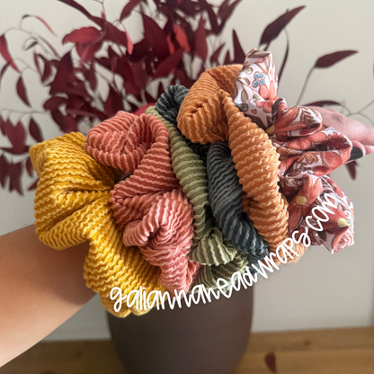 FLORAL/ URBAN RIB FALL SOLIDS SCRUNCHIES