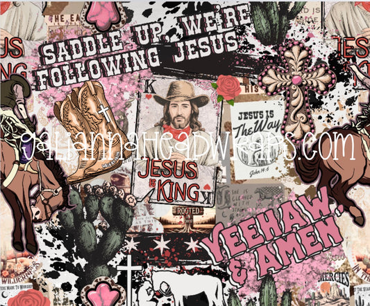 JESUS IS KING WESTERN- PINK COLORWAY *LSK