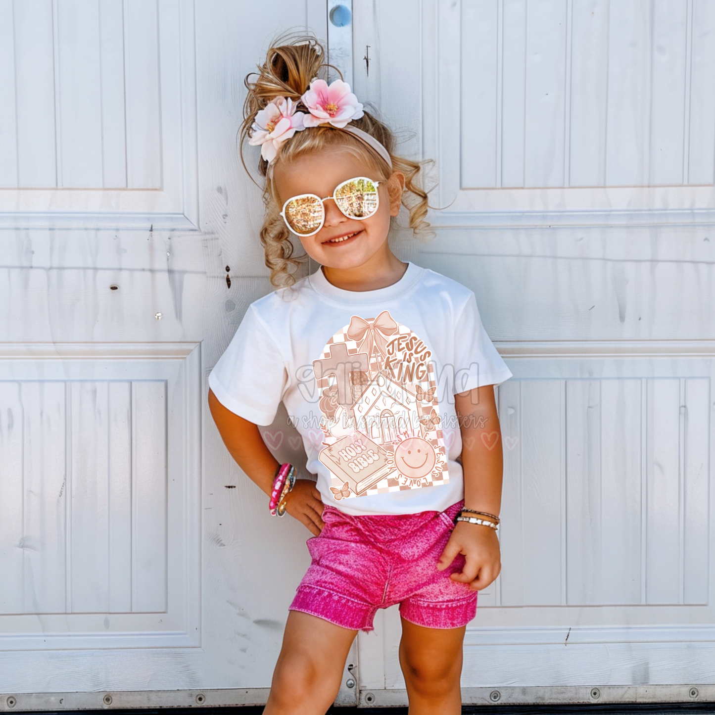 JESUS IS KING *muted pink - KIDS TEE