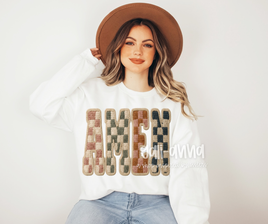 AMEN CHECK PATCH ADULT SWEATSHIRT