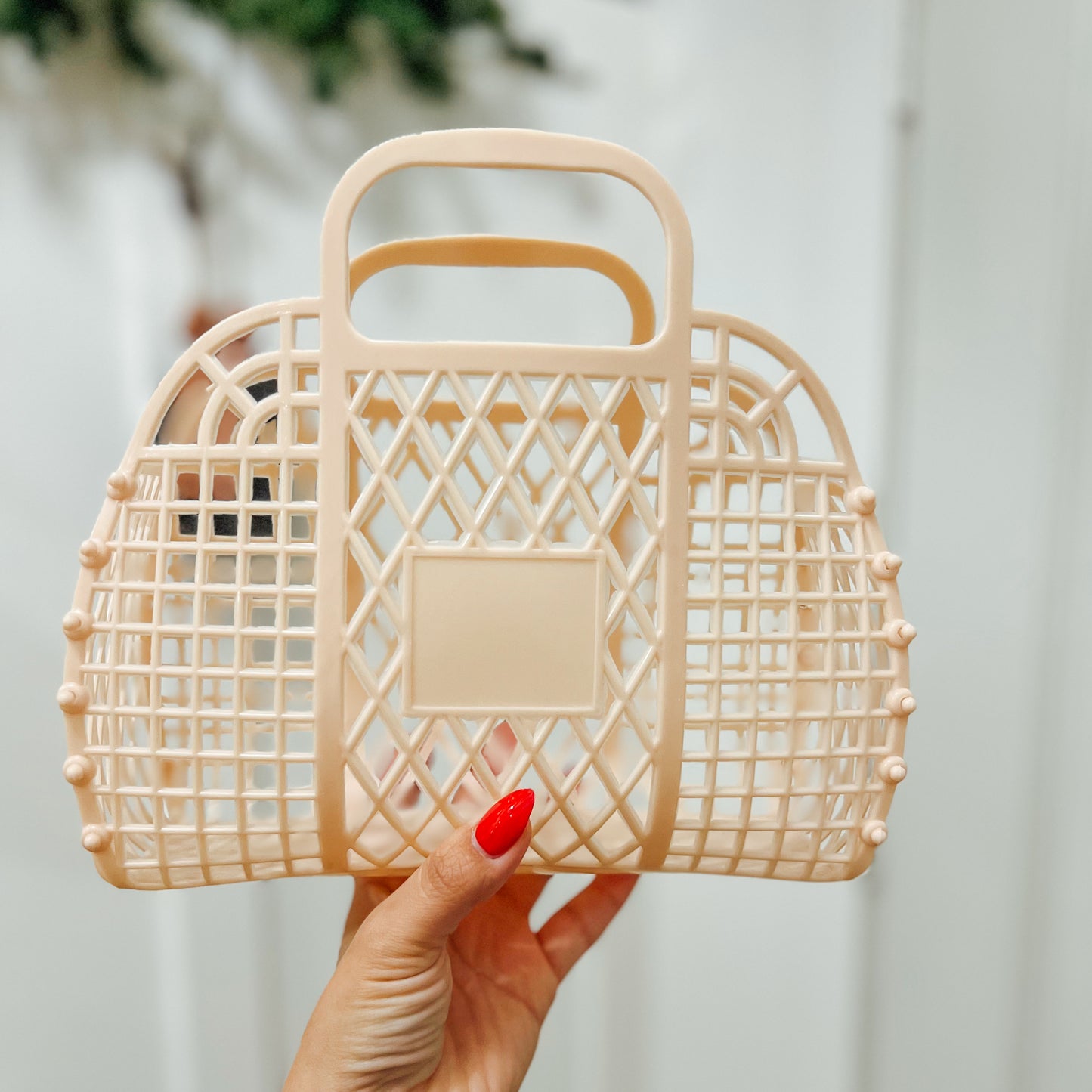 NUDE PLASTIC WOVEN BAG