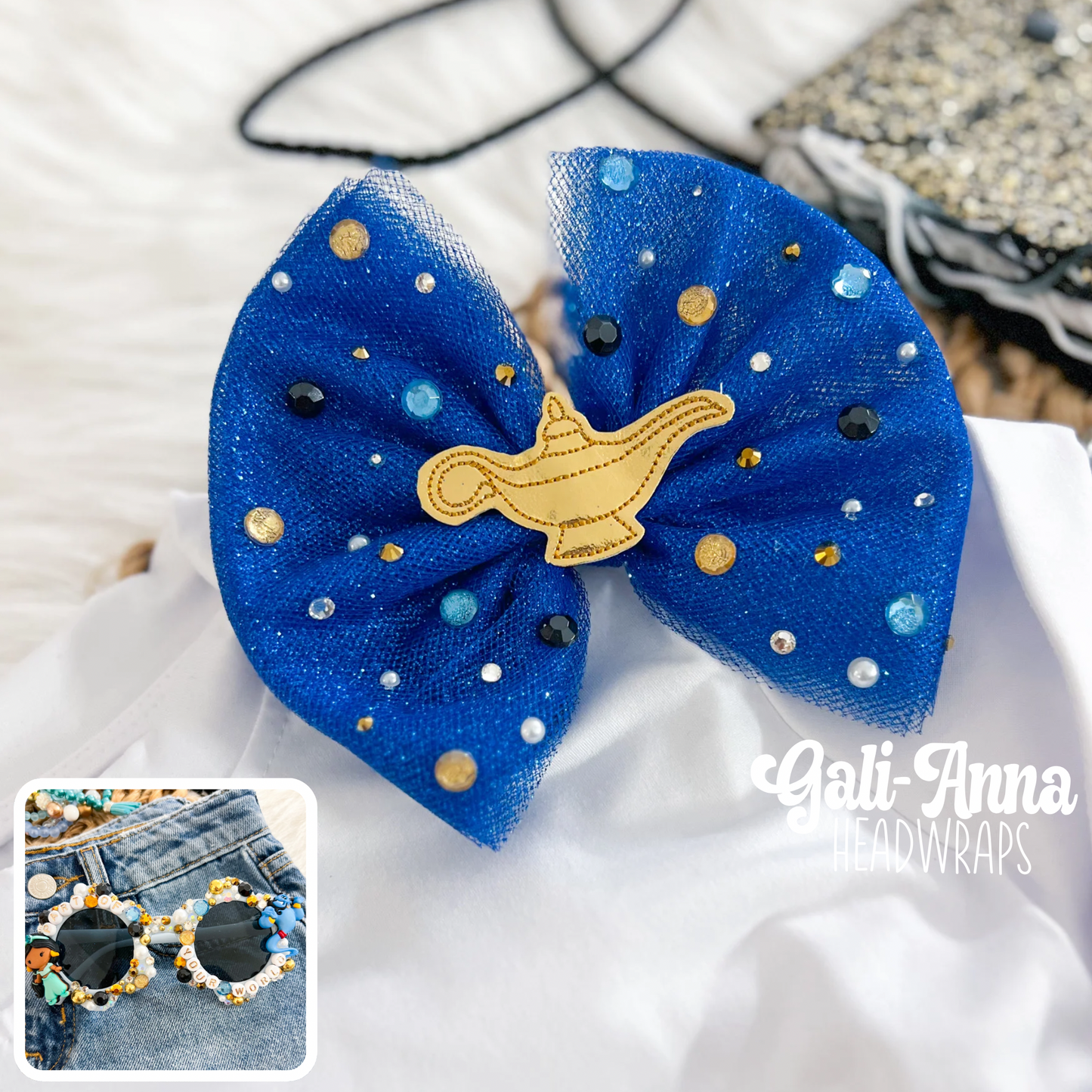 BLUE PRINCESS BOW & SUNNIES BUNDLE