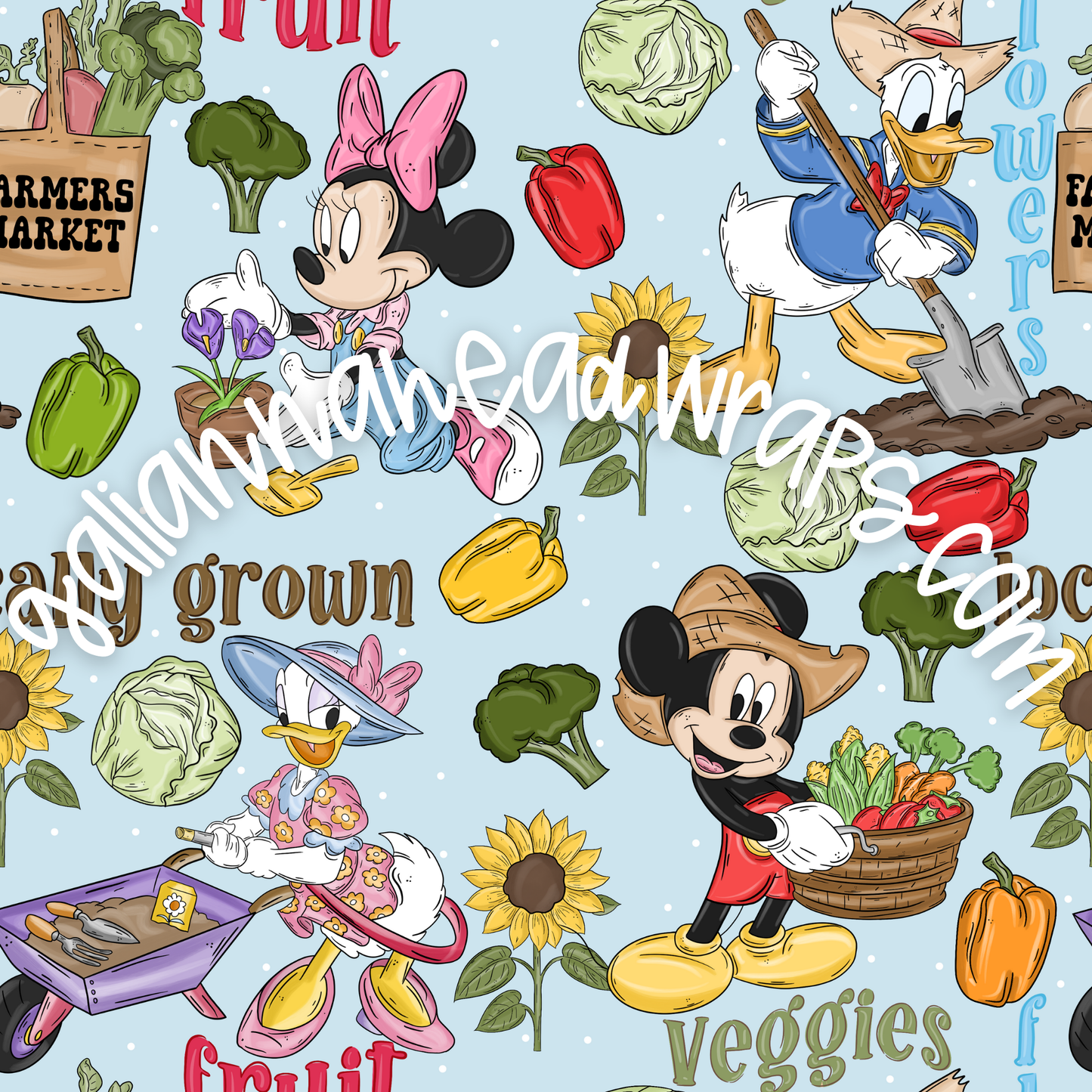 VIP PERK PRINT- FARMING FRIENDS BLUE COLORWAY *MWG