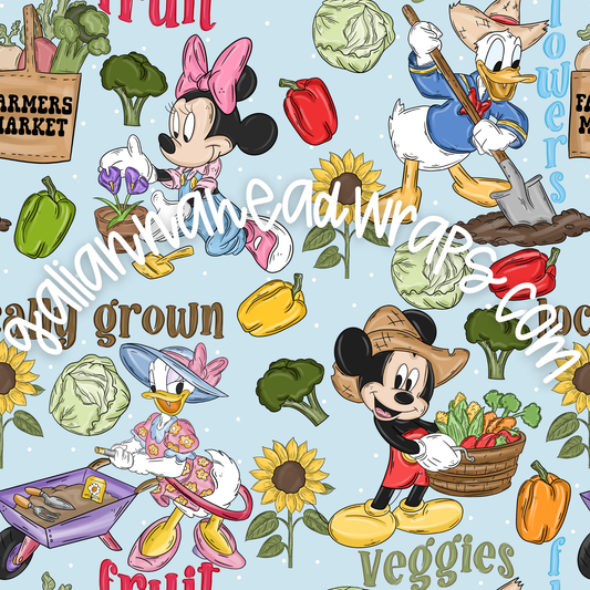 VIP PERK PRINT- FARMING FRIENDS BLUE COLORWAY *MWG