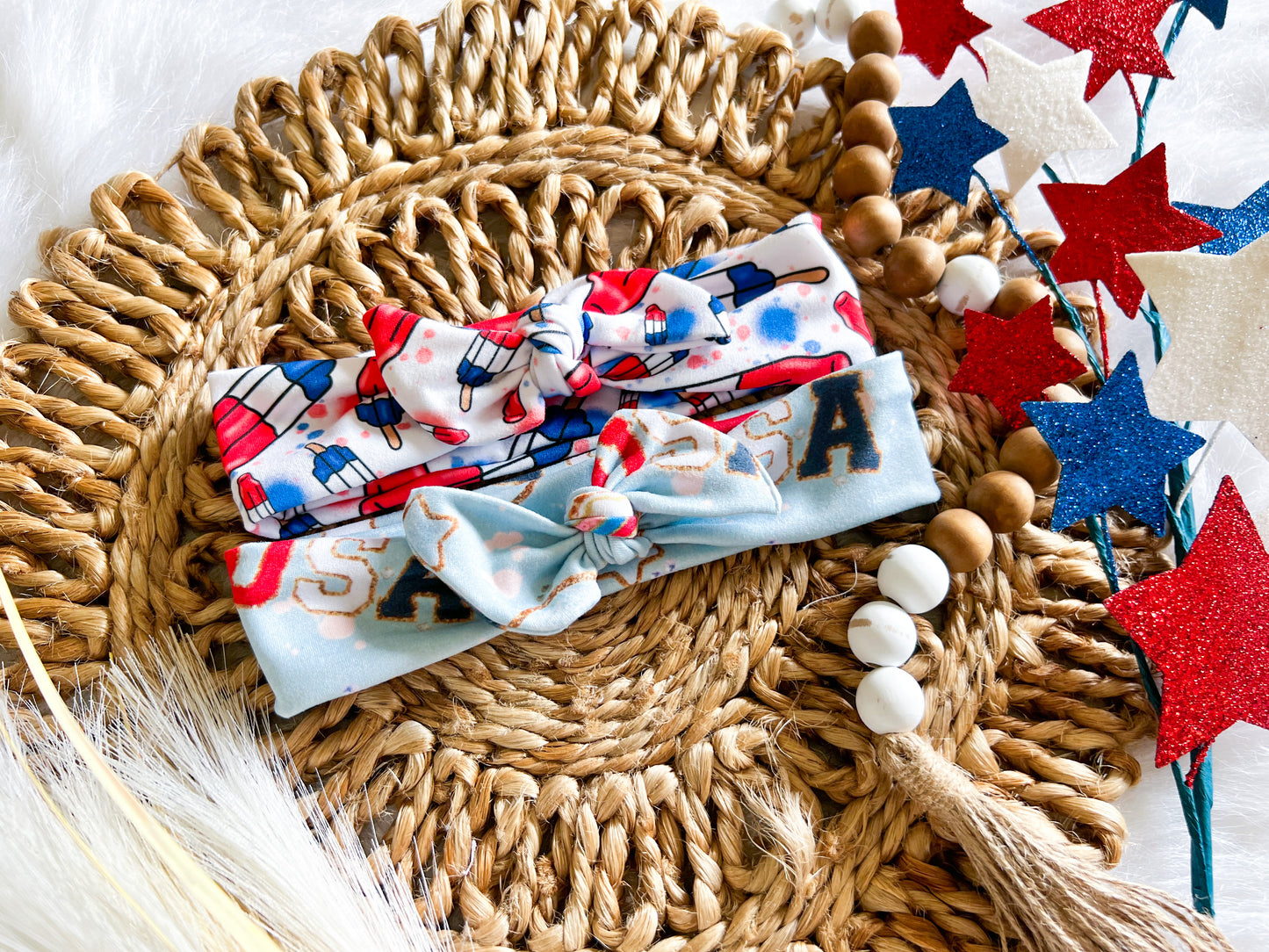 4TH OF JULY KNOTTED HEAD WRAPS