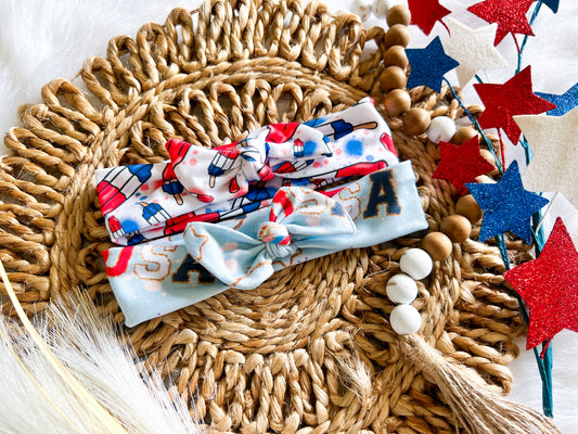 4TH OF JULY KNOTTED HEAD WRAPS