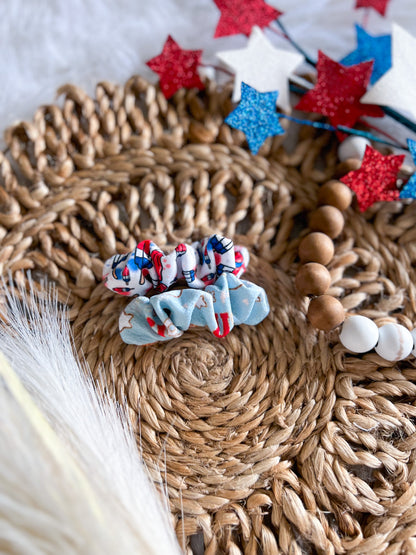 4TH OF JULY SCRUNCHIE BARRETTES