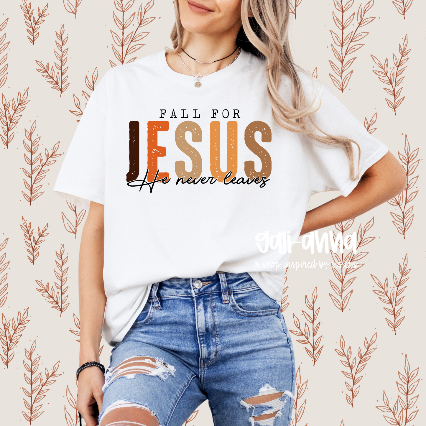 FALL INTO JESUS ADULT TEE