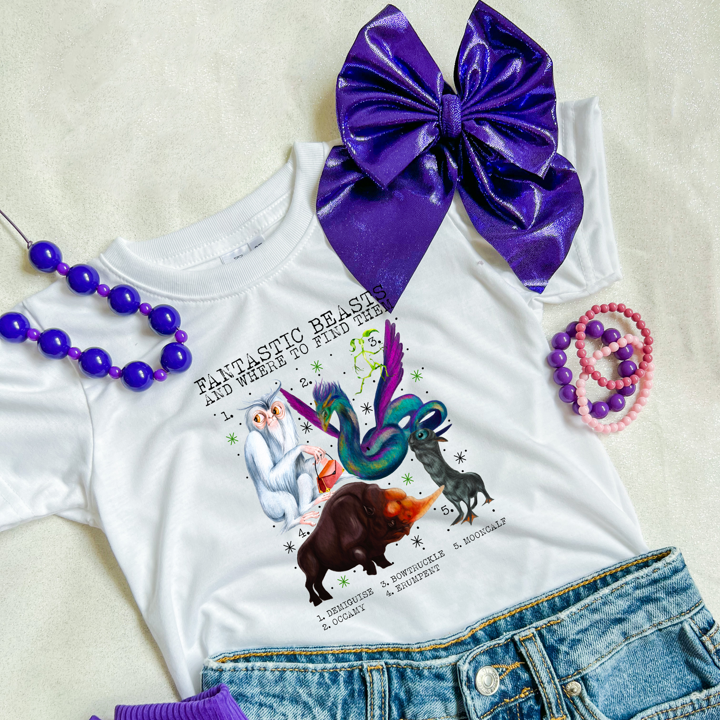 PURPLE PALAZZO SCHOOL GIRL BOW