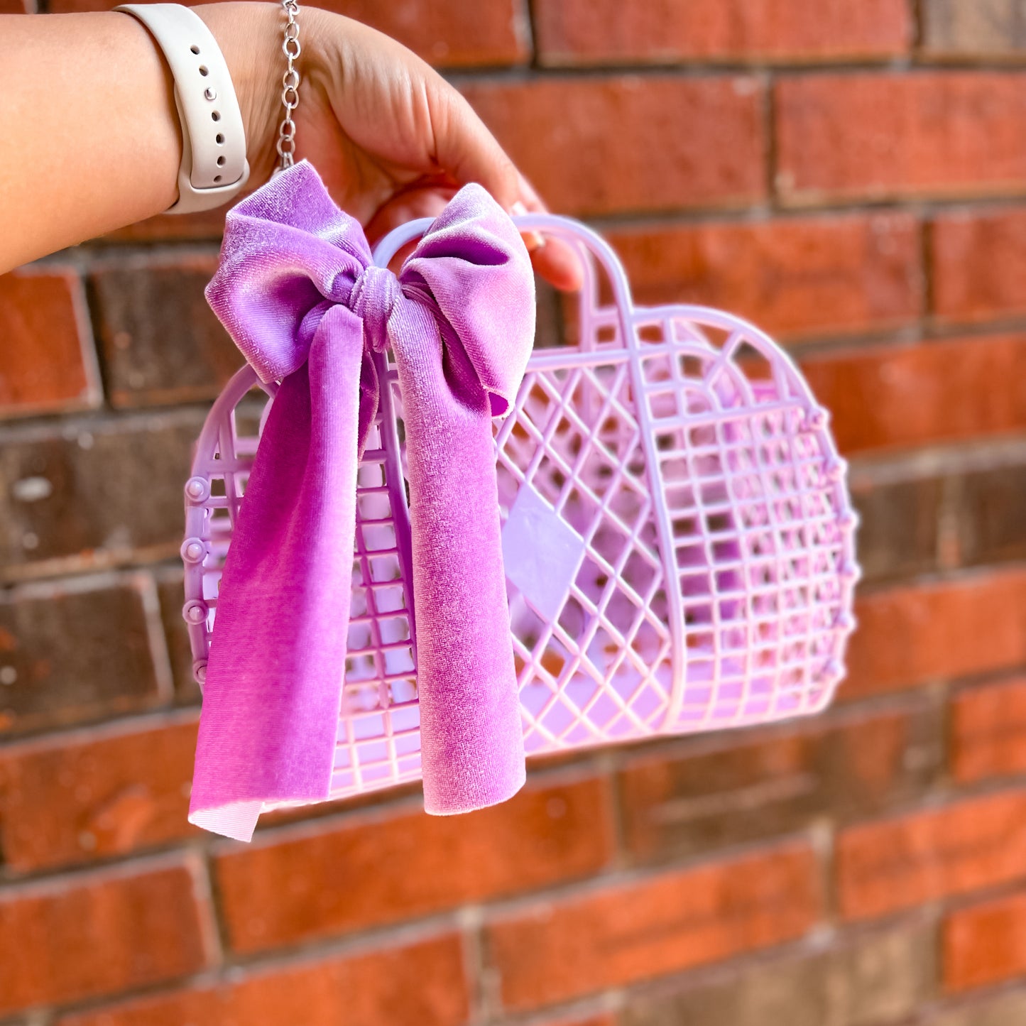 LAVENDER PLASTIC WOVEN BAG